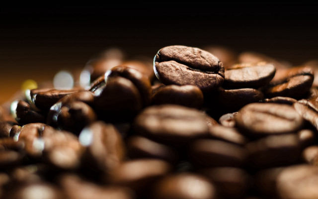Coffee beans spoon dark background free wallpaper for desktop - medium preview image