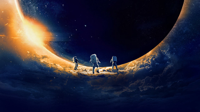 Moon people space bright light free wallpaper for desktop - medium preview image