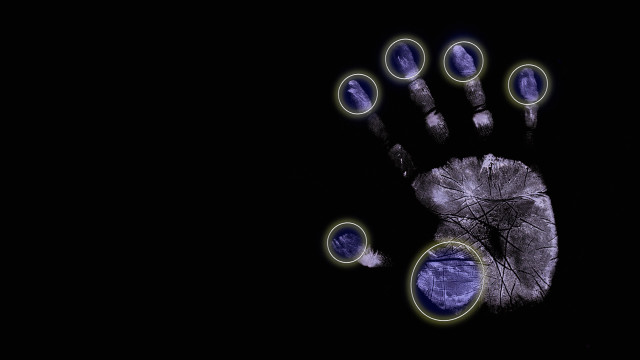 Handprint bluecircle holography biopunk moonlight free wallpaper for desktop - medium preview image