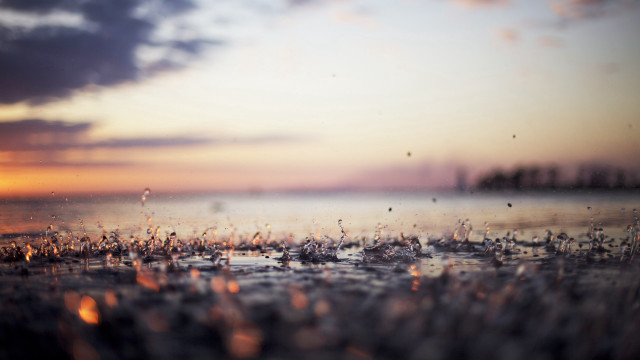 Sunset water clouds autumn fire free wallpaper for desktop - medium preview image