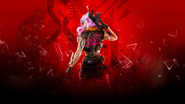 Pink hair gun cyberpunk red free wallpaper for desktop - medium preview image