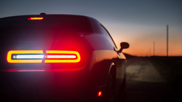 Car tail lights night sunset free wallpaper for desktop - medium preview image