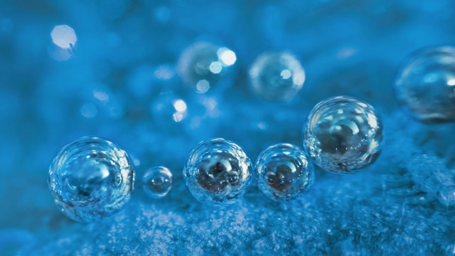 Glass balls blue surface snow free wallpaper for desktop - medium preview image