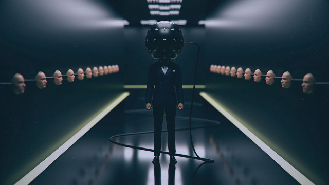 Man suit microphone futuristic 3d free wallpaper for desktop - medium preview image