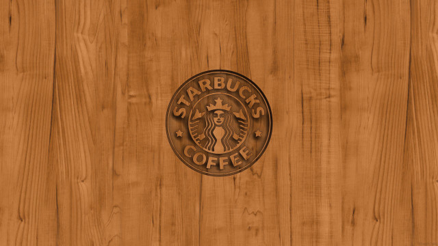 Wooden wall starbucks logo black free wallpaper for desktop - medium preview image