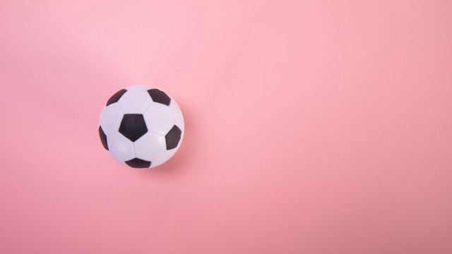 Soccer ball pink gradient checkered free wallpaper for desktop - medium preview image