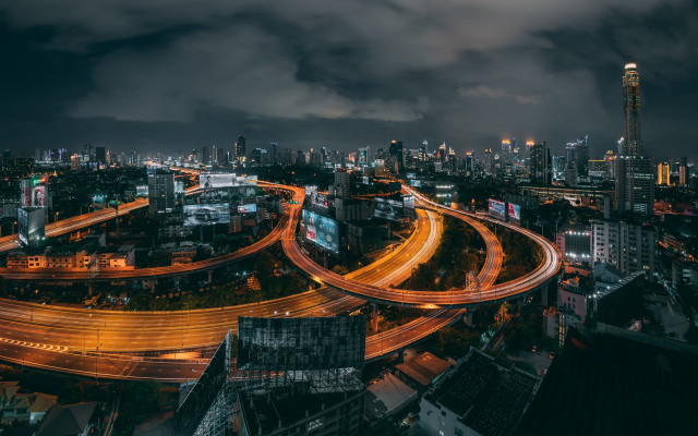 City lights night bridge tokyo free wallpaper for desktop - medium preview image