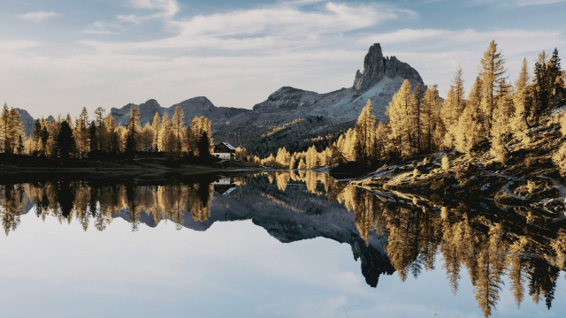 Mountain lake forest yellow leaves #3 free wallpaper for desktop - medium preview image