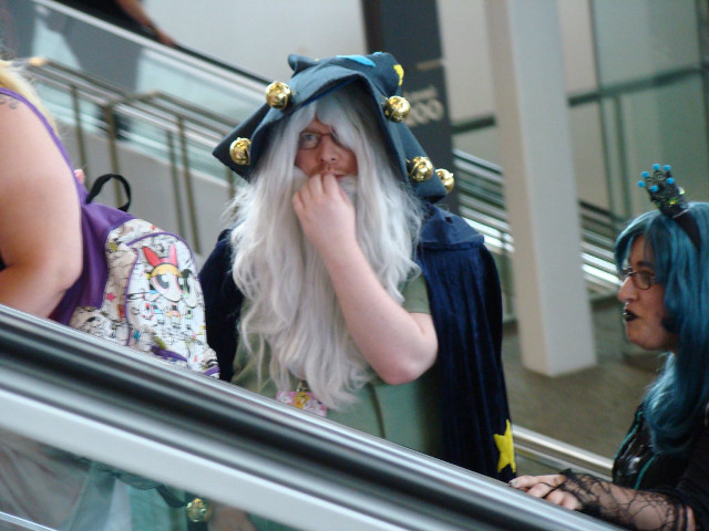 Woman blue hair white beard free wallpaper for desktop - medium preview image