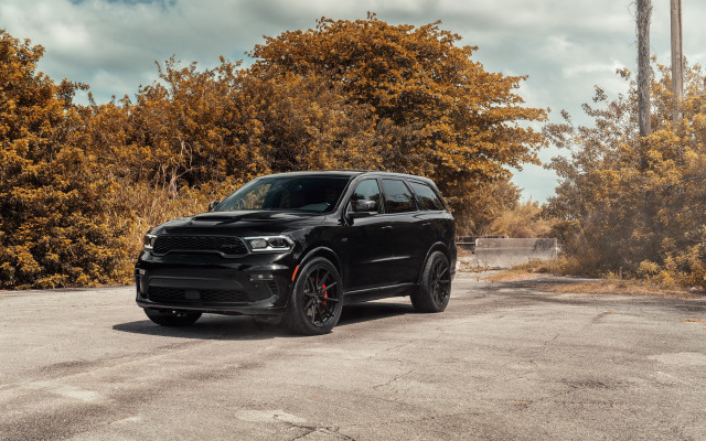 Black dodge suv autumn tilt free wallpaper for desktop - medium preview image