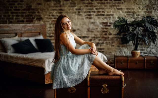 Anna hotchkis suitcase brick wall free wallpaper for desktop - medium preview image