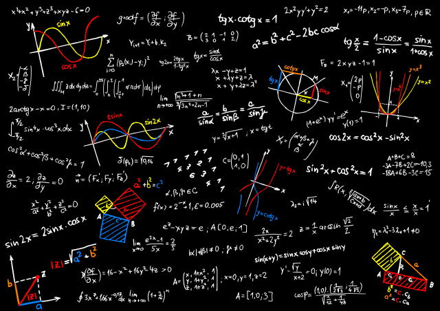 Blackboard graphs analytical art detailed free wallpaper for desktop - medium preview image