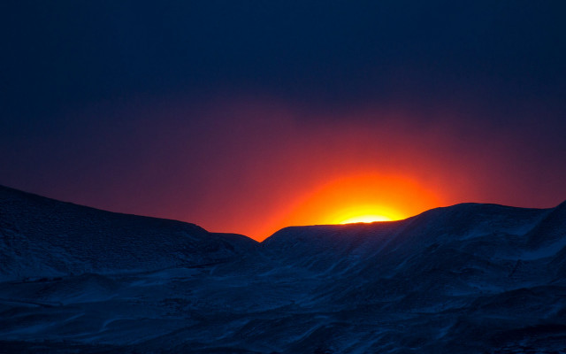 Sunset mountains orange sun clouds free wallpaper for desktop - medium preview image