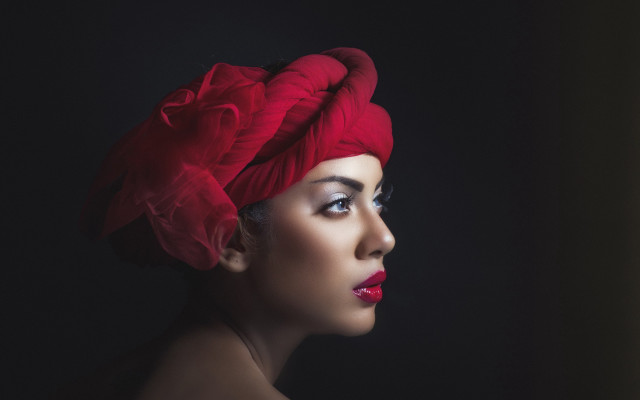 Woman red turban red lips #2 free wallpaper for desktop - medium preview image