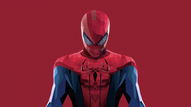 Spiderman red background black blue free wallpaper for desktop - medium preview image