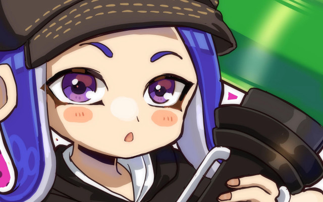 Chizuko yoshida blue hair camera free wallpaper for desktop - medium preview image