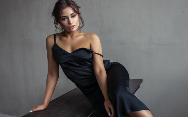 Elina karimova black dress sitting #3 free wallpaper for desktop - medium preview image