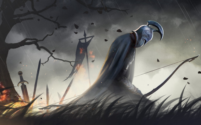 Man blue costume sword helmet free wallpaper for desktop - medium preview image