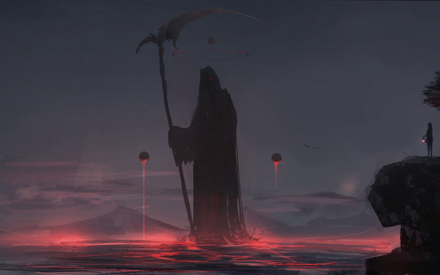 Alien man water hero sunset free wallpaper for desktop - medium preview image