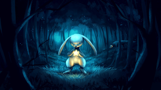 Anato finnstark forest glowing fireflies free wallpaper for desktop - medium preview image