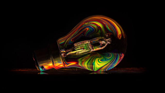 Colorful object holography raytraced black free wallpaper for desktop - medium preview image