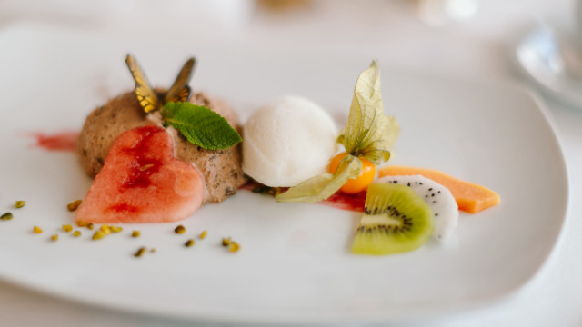 Plate fruits vegetables bread watermelon free wallpaper for desktop - medium preview image