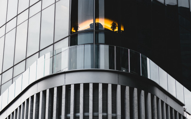 Fire building reflection neoism anamorphic free wallpaper for desktop - medium preview image