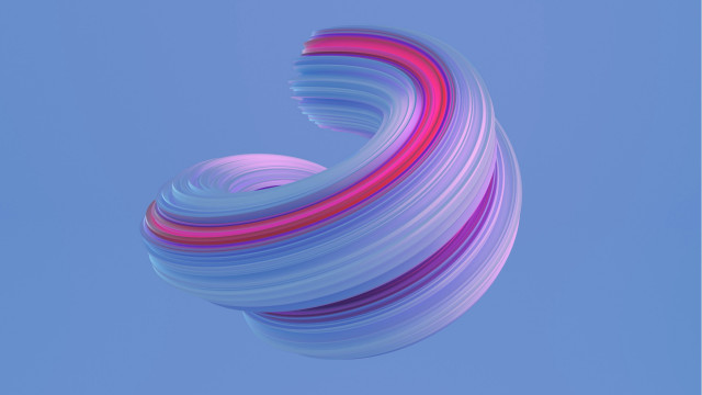 Flying blue pink object 3d free wallpaper for desktop - medium preview image