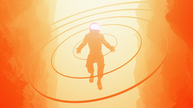 Man space suit floating circle free wallpaper for desktop - medium preview image