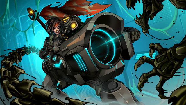 Cartoon character gun monsters blue free wallpaper for desktop - medium preview image