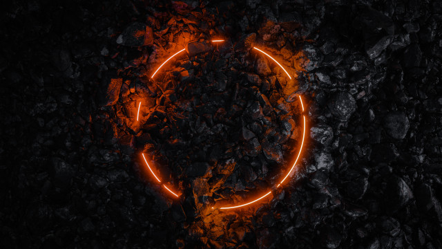 Fire circle night sky embers free wallpaper for desktop - medium preview image