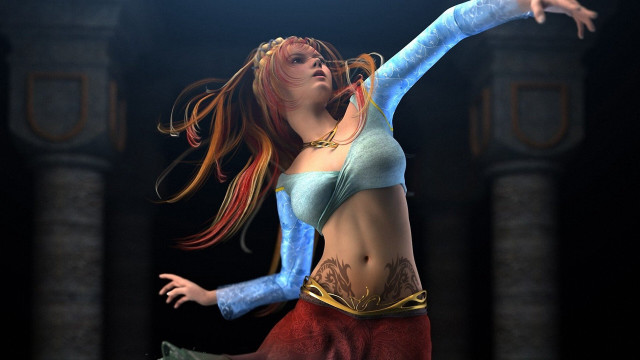 Fantasy dancer blueeyes longhair jewelry free wallpaper for desktop - medium preview image