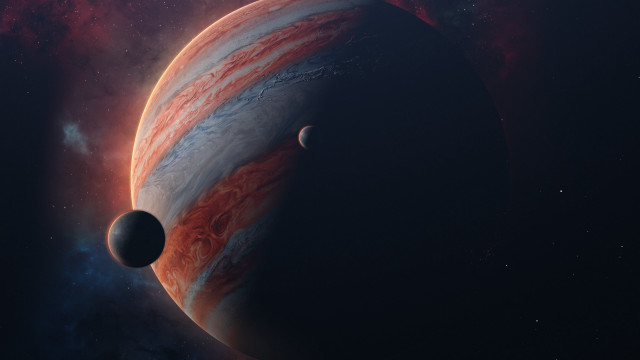 Red planet starry sky moon free wallpaper for desktop - medium preview image