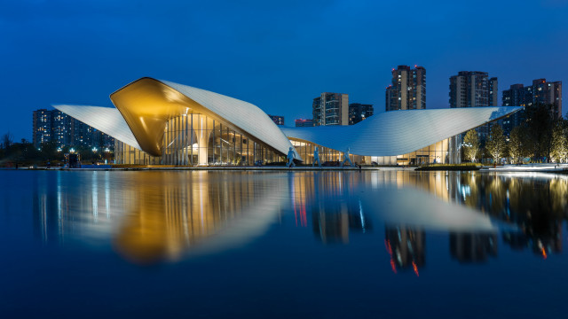 Deconstructivist night cityscape tokyo bridge free wallpaper for desktop - medium preview image