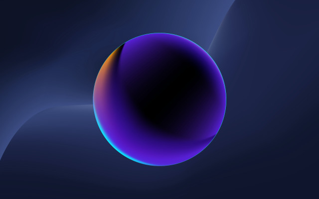 Blue orange sphere space raytraced free wallpaper for desktop - medium preview image