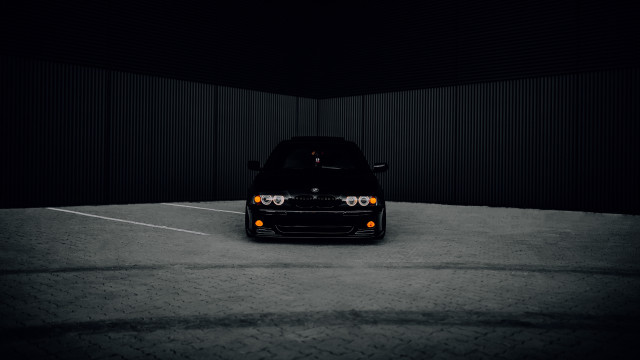 Black car parking lot night #3 free wallpaper for desktop - medium preview image