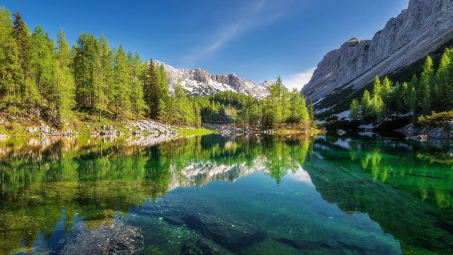 Mountain lake forest sky nature #11 free wallpaper for desktop - medium preview image