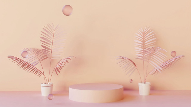 Pink wall plants round table free wallpaper for desktop - medium preview image