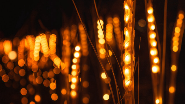 Glowing lights night bokeh fire free wallpaper for desktop - medium preview image