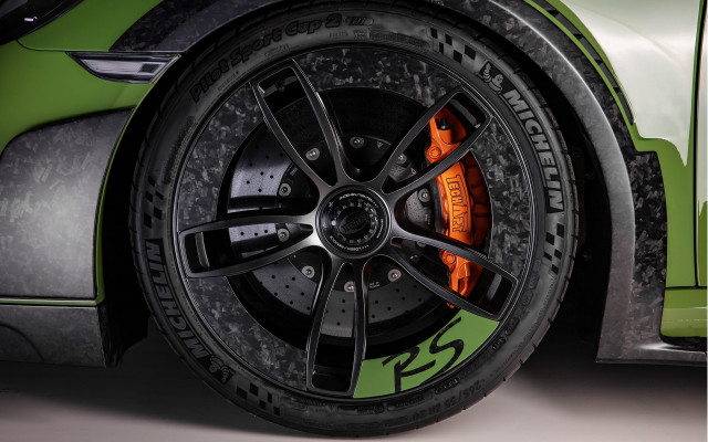 Tire sportscar orange spokes green free wallpaper for desktop - medium preview image