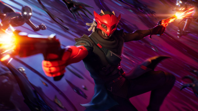 Man gun demon mask fire free wallpaper for desktop - medium preview image