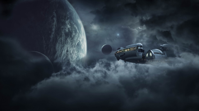 Space station clouds planet earth free wallpaper for desktop - medium preview image