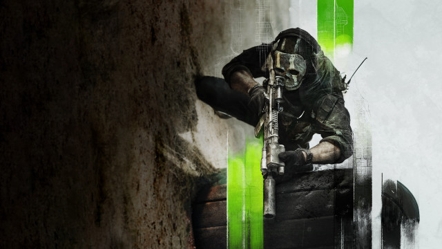 Man green mask gun doorway free wallpaper for desktop - medium preview image