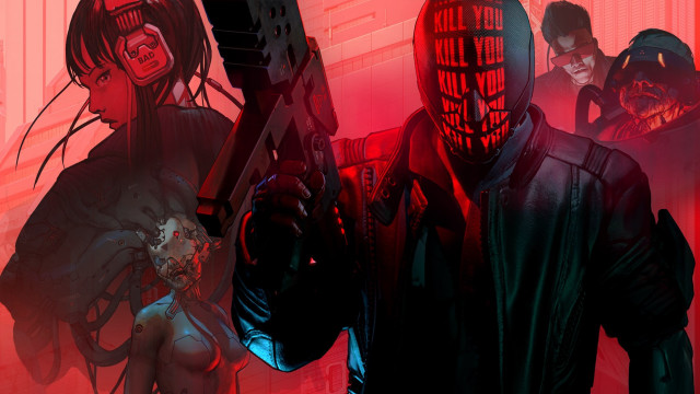 Cyberpunk group red light knife free wallpaper for desktop - medium preview image