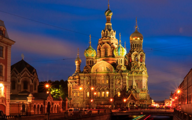 Clock tower cityscape mosaic night free wallpaper for desktop - medium preview image