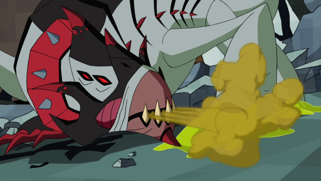 Cartoon character attacking yellow dragon free wallpaper for desktop - medium preview image