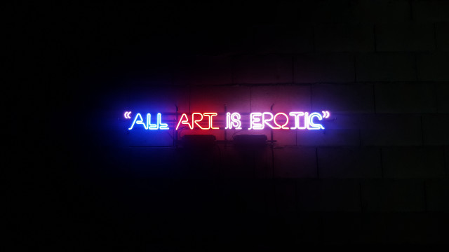 Neon sign art erotic dark free wallpaper for desktop - medium preview image
