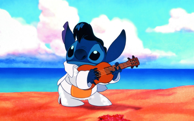 Cartoon character guitar beach sky free wallpaper for desktop - medium preview image