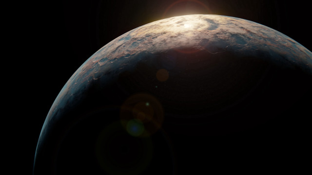 Planet sun moon space star free wallpaper for desktop - medium preview image