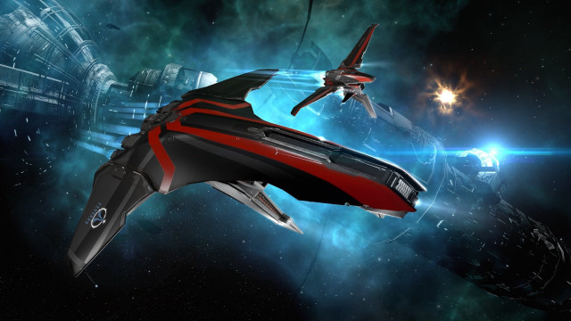 Galaxy spaceship stars planet spacecraft free wallpaper for desktop - medium preview image